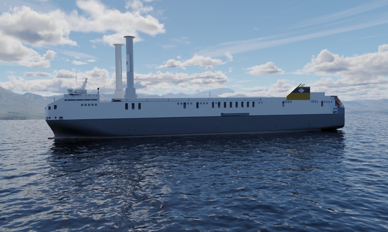 Norsepower’s Rotor Sail will be installed on CLdN's DELPHINE later this year © HR Wallingford Norsepower’s Rotor Sail will be installed on CLdN's DELPHINE later this year © HR Wallingford
