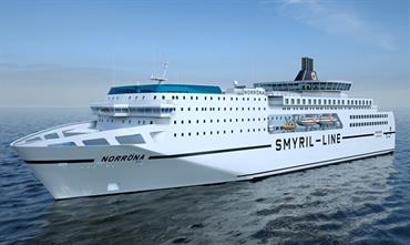NORRÖNA will get a thorough facelift with a new cabin block and a panoramic café forward of the funnel. © Smyril Line NORRÖNA will get a thorough facelift with a new cabin block and a panoramic café forward of the funnel. © Smyril Line