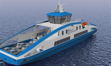 The 42m long by 11m beam newbuild will replace OKSØY © Brevik Fergeselskap