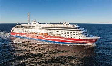 Illustration of Viking Grace with one 24x4m Norsepower Rotor Sail Illustration of Viking Grace with one 24x4m Norsepower Rotor Sail