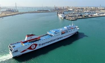 The Visentini-built CIUDAD DE VALENCIA left for her maiden voyage from Cádiz to the Canary Islands on 11 August. © Armas-Trasmediterránea The Visentini-built CIUDAD DE VALENCIA left for her maiden voyage from Cádiz to the Canary Islands on 11 August. © Armas-Trasmediterránea