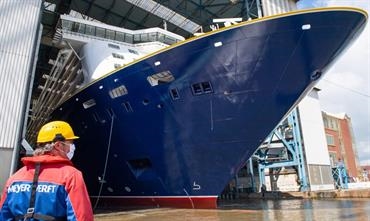 SPIRIT OF ADVENTURE was floated out on 24 July. © Meyer Werft