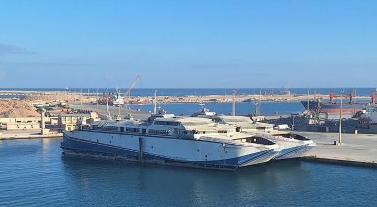 BC Ferries three former PacifiCat fast ferries being broken up/recycled in Egypt