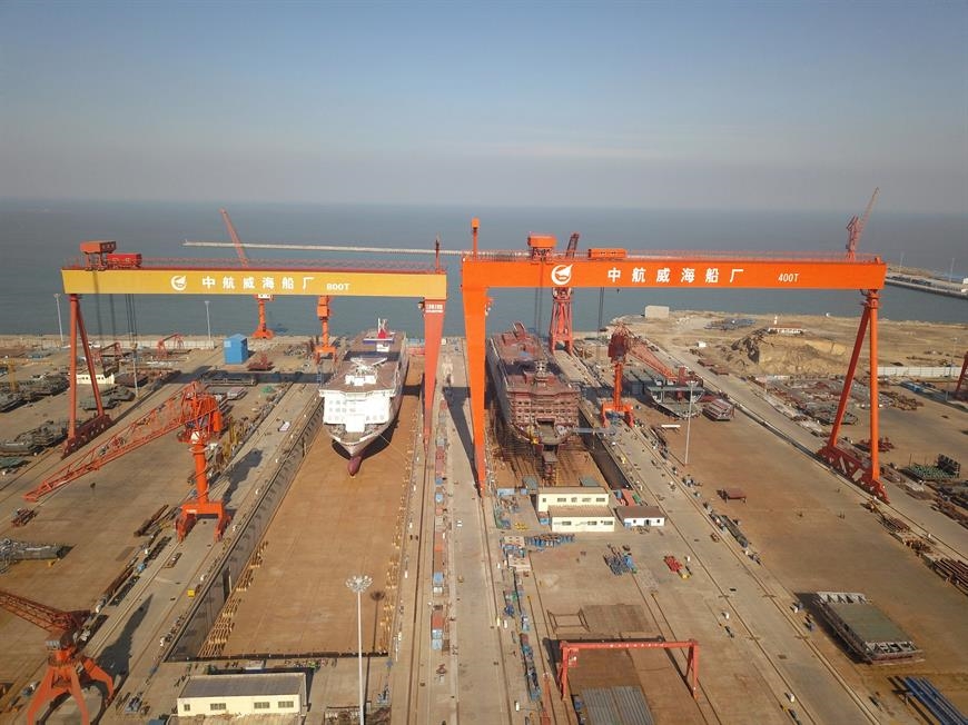 Four E-Flexers are in different construction stages now © AVIC Ship