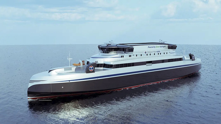Rendering of the new hydrogen-powered ferries. © Torghatten