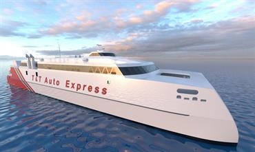 The 94m version is a variant of the 109m type Austal is building for Molslinjen and Fjord Line © Austal The 94m version is a variant of the 109m type Austal is building for Molslinjen and Fjord Line © Austal