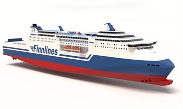 Rendering of new Superstar Class for Finnlines. © Knud E. Hansen