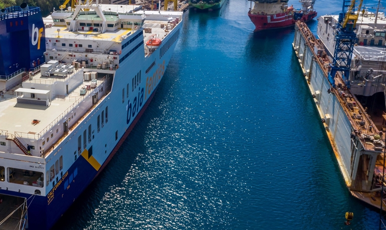 CALIFORNIA STAR with the new passenger block seen on the aft section of the upper freight deck © Viktor Lenac Shipyard