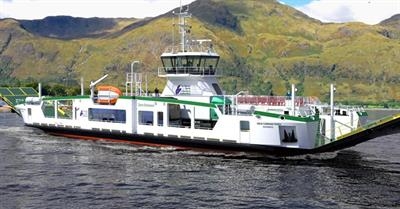 Rendering of the new electric Corran ferry. © NaValue