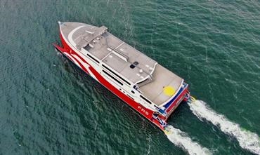 SKÅNE JET performed its first commercial sailing from Sassnitz to Ystad on 17 September. © FRS Baltic SKÅNE JET performed its first commercial sailing from Sassnitz to Ystad on 17 September. © FRS Baltic