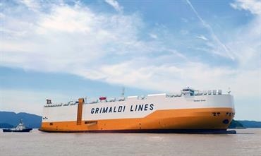 GRANDE TEXAS will be followed by one more ship in the seven-ship series built by Yangfan. © Grimaldi Lines