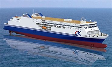 3D rendering of the new China-South Korea ro-pax ferry under construction for COSCO Shipping (Qingdao) © Tianjin Xingang Shipbuilding Heavy Industry 3D rendering of the new China-South Korea ro-pax ferry under construction for COSCO Shipping (Qingdao) © Tianjin Xingang Shipbuilding Heavy Industry
