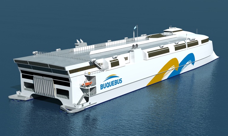 Like FRANCISCO, Buquebus's yet unnamed newbuild will be LNG-powered © Incat