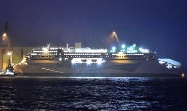 W.B. YEATS seen shortly prior to leaving the shipyard in Flensburg for her sea trials © Frank Behling