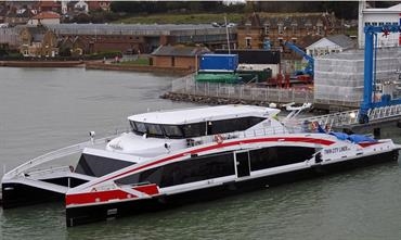 TWIN CITY LINER left the Isle of Wight on 11 January - its first stop is Dover © Wight Shipyard Co. TWIN CITY LINER left the Isle of Wight on 11 January - its first stop is Dover © Wight Shipyard Co.