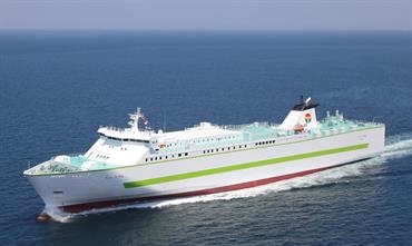 FERRY RITSURIN and her three sister ships have continued to operate in freight-only mode. © Ocean Trans Co.