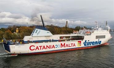 BARBARA KRAHULIK has been renamed MARCO POLO and is being coverted for her new role with TT-Line. © Peter Starenczak BARBARA KRAHULIK has been renamed MARCO POLO and is being coverted for her new role with TT-Line. © Peter Starenczak