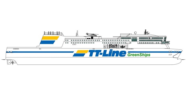 TT-Line’s new dual fuel ferry to be built by Jinling. © TT-Line