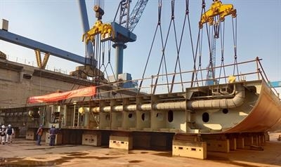 Keel laying of FINNECO I took place on Wednesday 16 December. © Finnlines