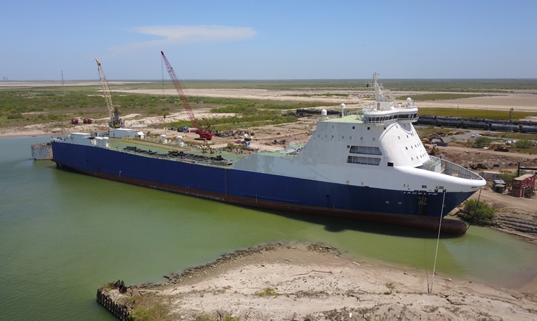 JACKLYN in place in Brownsville for its final rest © Port of Brownsville JACKLYN in place in Brownsville for its final rest © Port of Brownsville