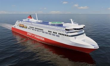 Rendering of the new 'Spirits' for Bass Strait service. © Rauma Marine Constructions (RMC) Rendering of the new 'Spirits' for Bass Strait service. © Rauma Marine Constructions (RMC)